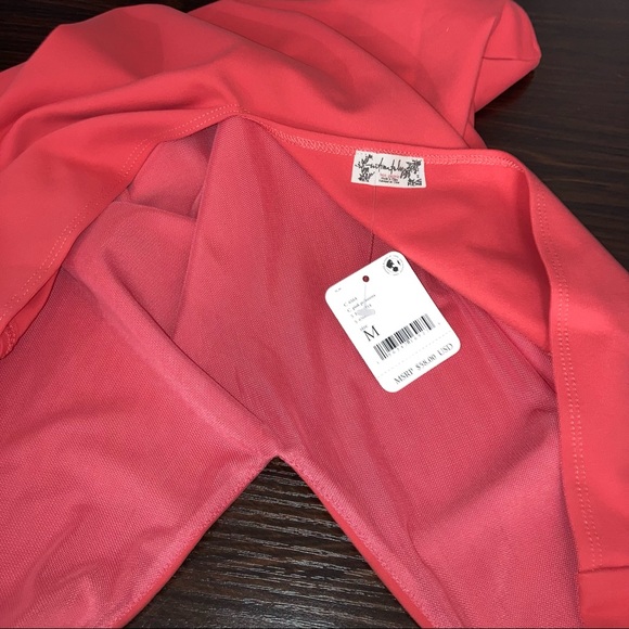 Free People Keep It Sleek Bodysuit NEW WITH TAGS Coral - Picture 14 of 16